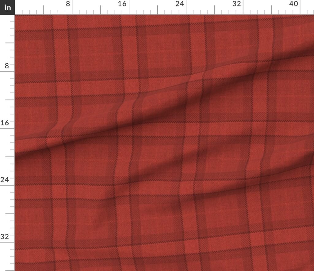 Red Vermillion Vintage Christmas Tartan Plaid Fabric design
