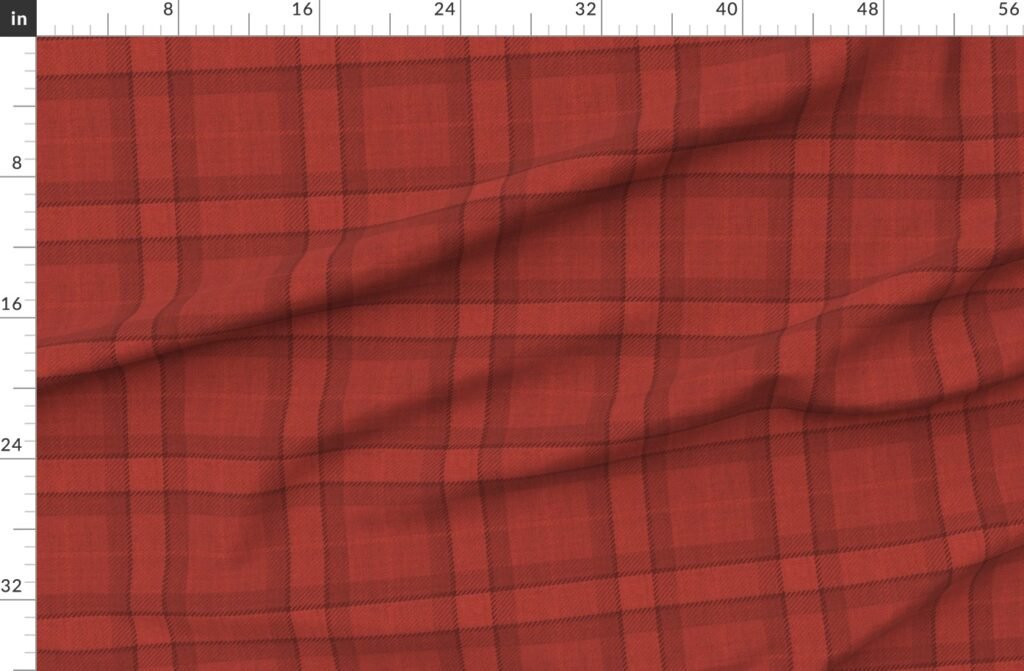 Red Vermillion Vintage Christmas Tartan Plaid Fabric design