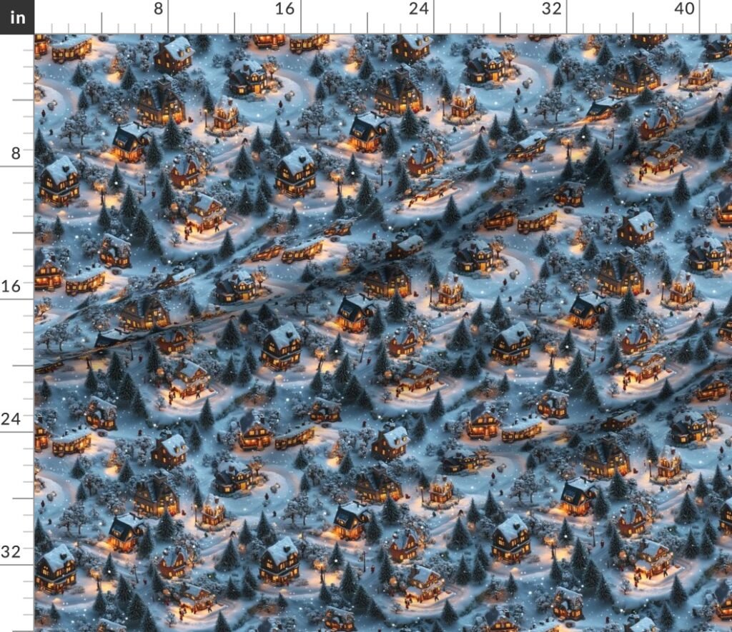 Night Before Christmas - Twilight Serenity Fabric design