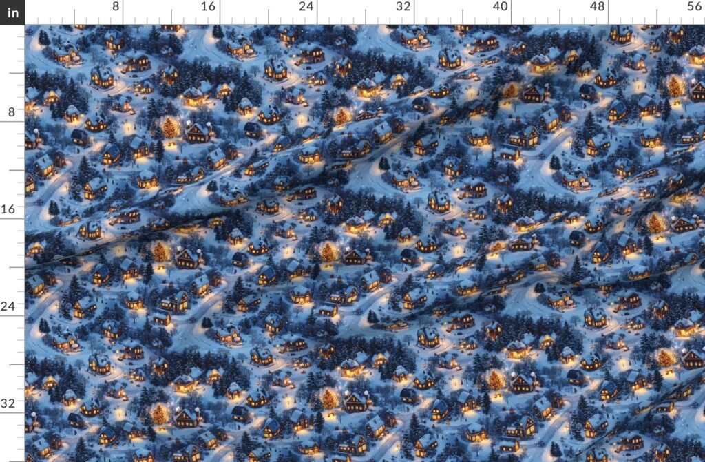 Snowy Twilight - Night Before Christmas Fabric design