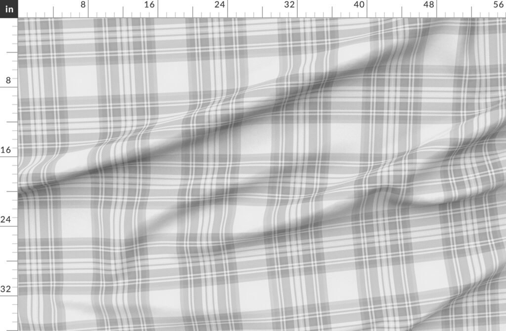 Ash Grey Cool Large Traditional Tartan Plaid Pattern Fabric design