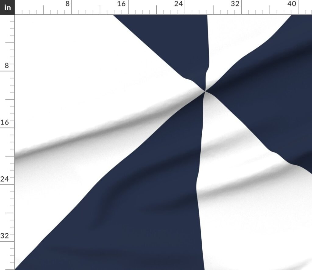 Bold Navy and White Oversized Geometric Diamond Fabric design