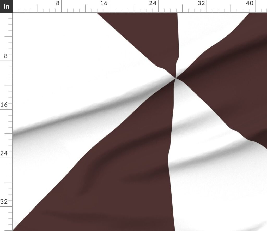 Bold Chocolate Brown and White Oversized Geometric Diamond Fabric design