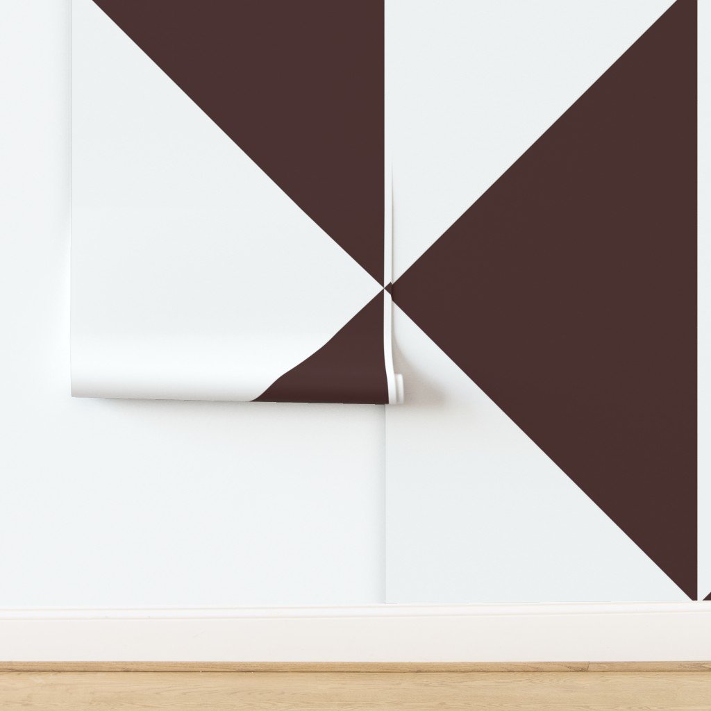 Bold Chocolate Brown and White Oversized Geometric Diamond Wallpaper design