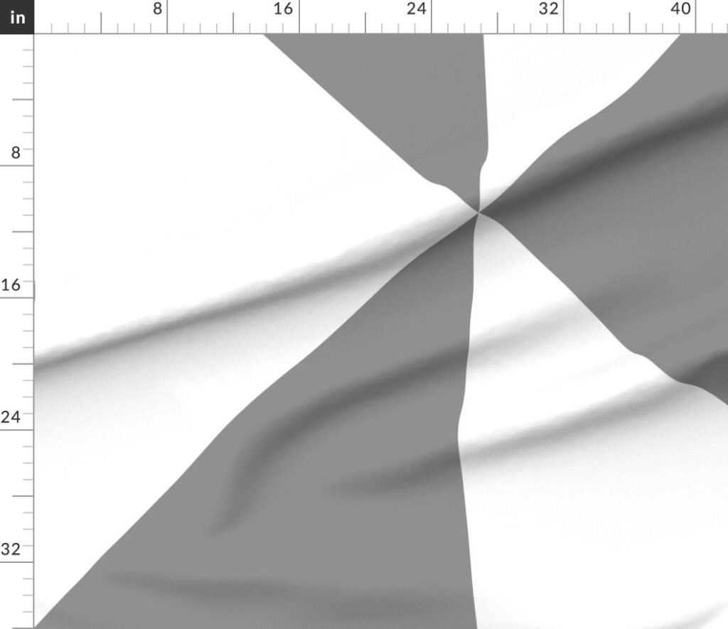 Bold Mid Gray and White Oversized Geometric Diamond Fabric design