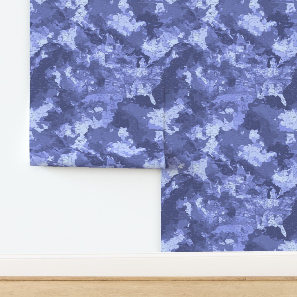 USA State Outline Navy Camouflage Repeat Wallpaper design