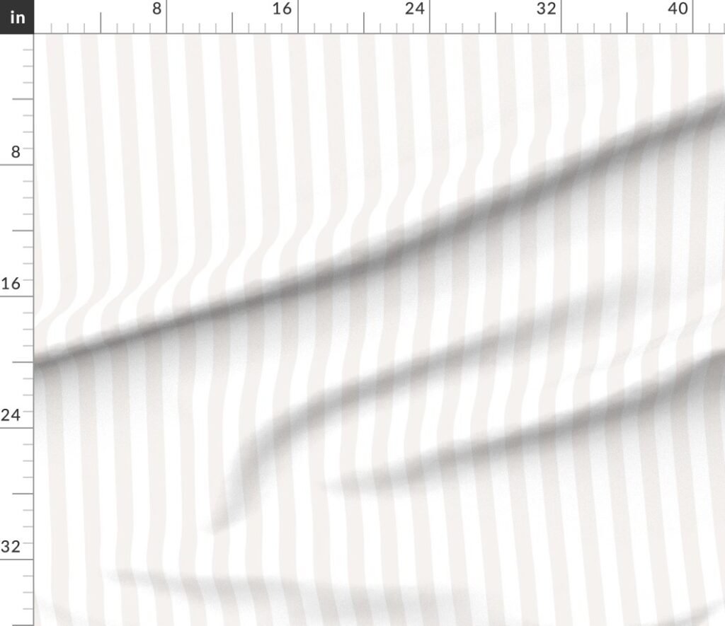 1 Inch Bone White Classic Stripe Pattern Fabric design