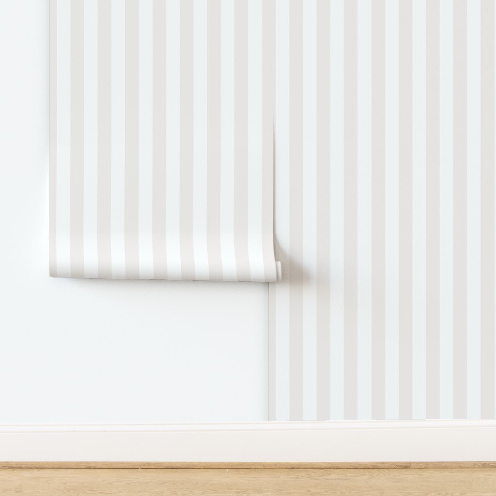 1.5 Inch Bone White Classic Stripe Pattern Wallpaper design