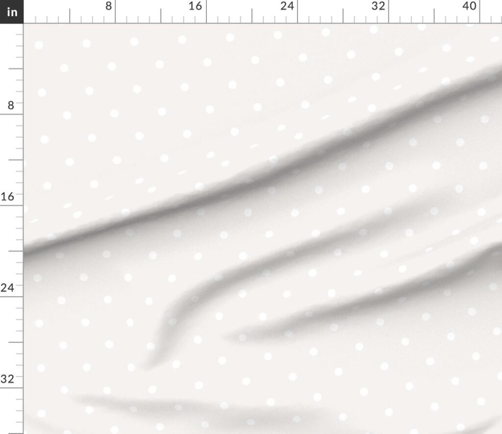 4 Inch Bone White Polka Dot Pattern Fabric design
