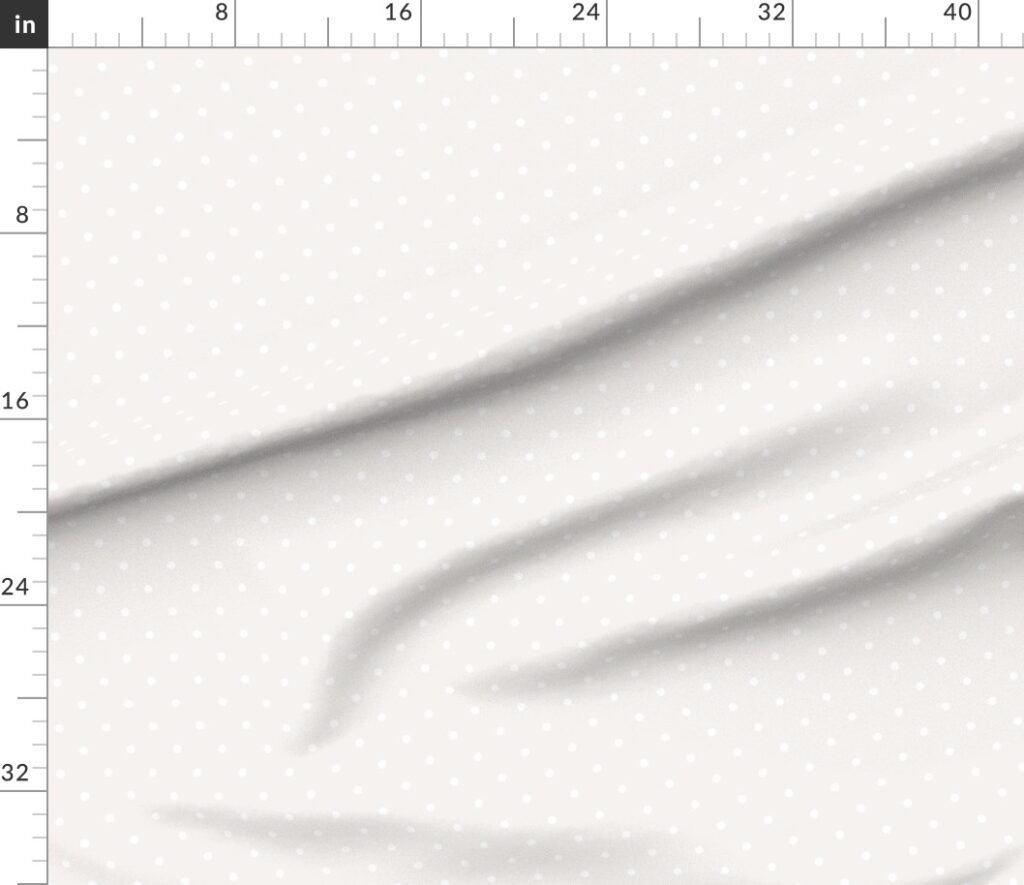2 Inch Bone White Polka Dot Pattern Fabric design