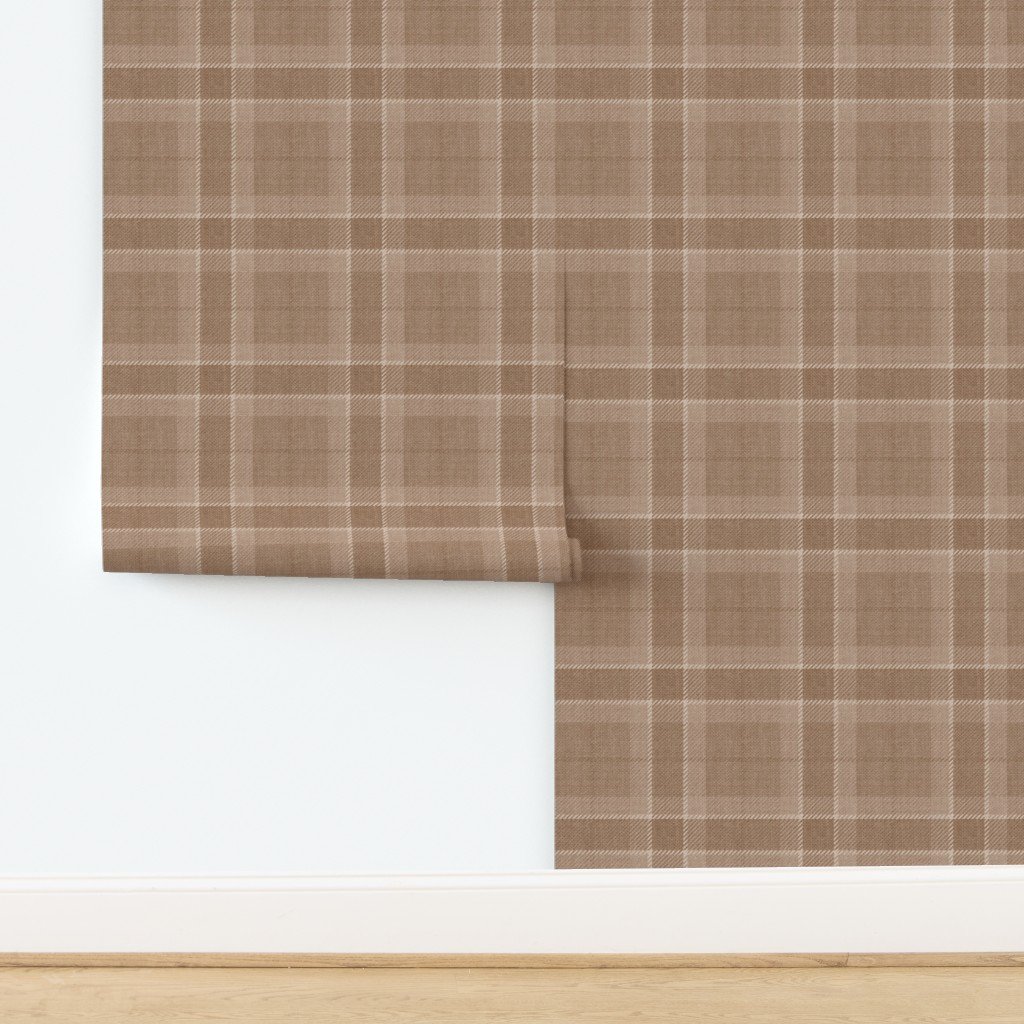 Light Abe t Wool-Texture Tartan Plaid Fabric Wallpaper design