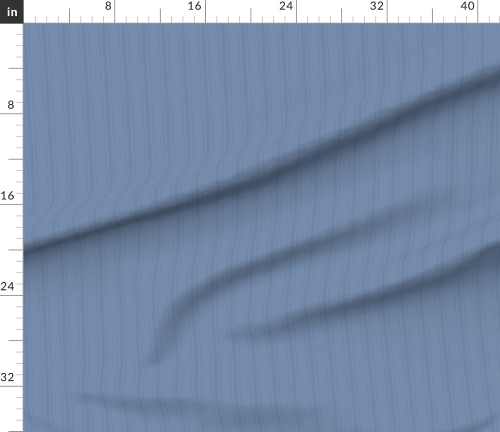 Tonal Dusty Blue Tailored Ticking Stripe Cottage Farmhouse Small Scal Fabric design