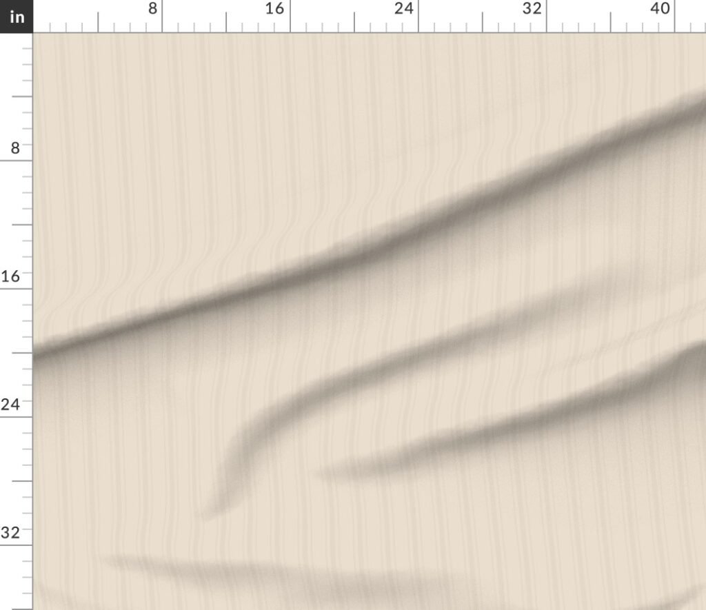 Tonal Soft Cream Tailored Ticking Stripe Cottage Farmhouse Small Scal Fabric design