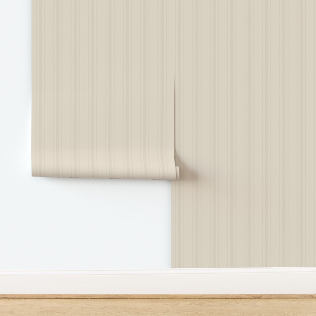 Tonal Soft Cream Tailored Ticking Stripe Cottage Farmhouse Wide Strip Wallpaper design