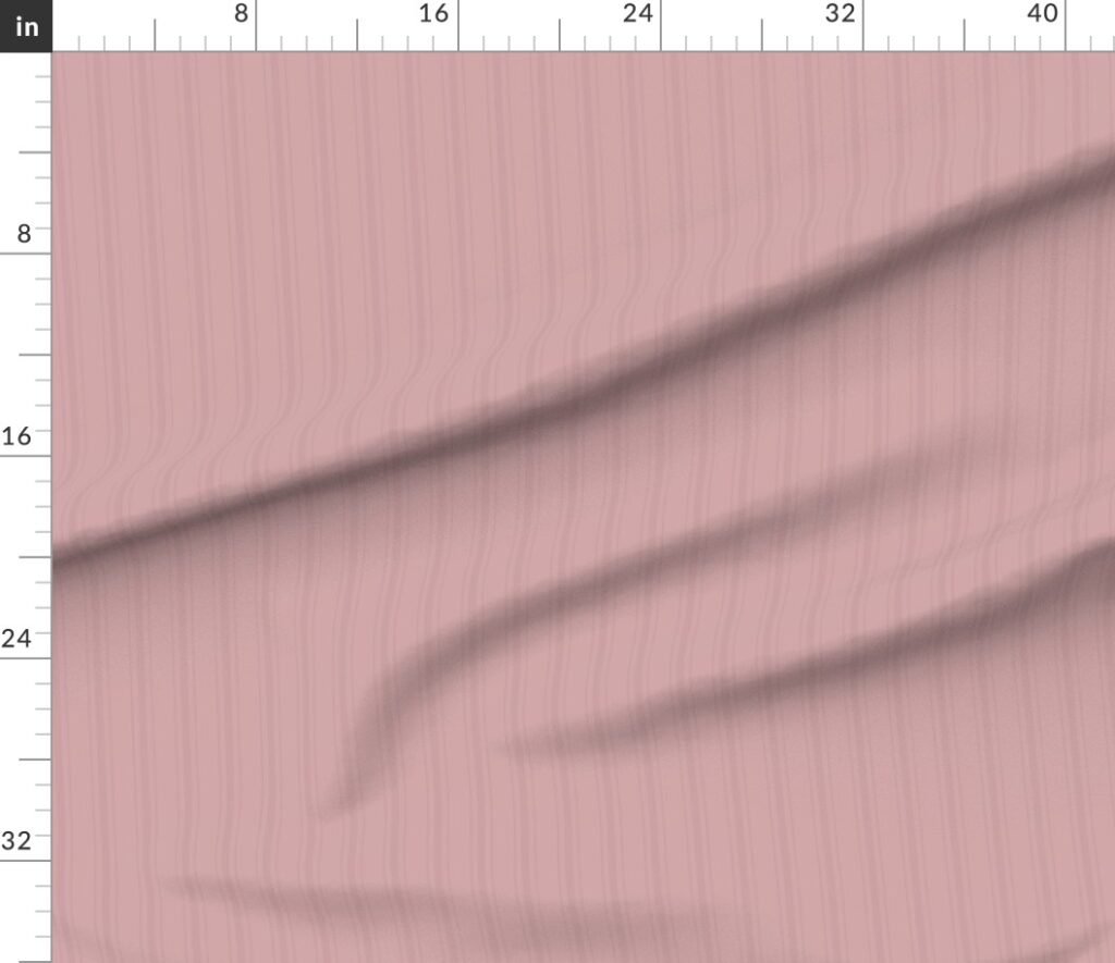 Tonal Dusty Rose Tailored Ticking Stripe Cottage Farmhouse Small Scal Fabric design