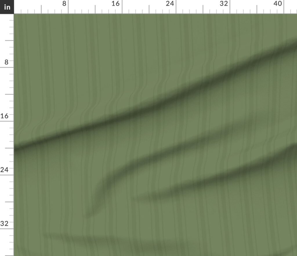 Tonal Olive Green Tailored Ticking Stripe Cottage Farmhouse Wide Stri Fabric design