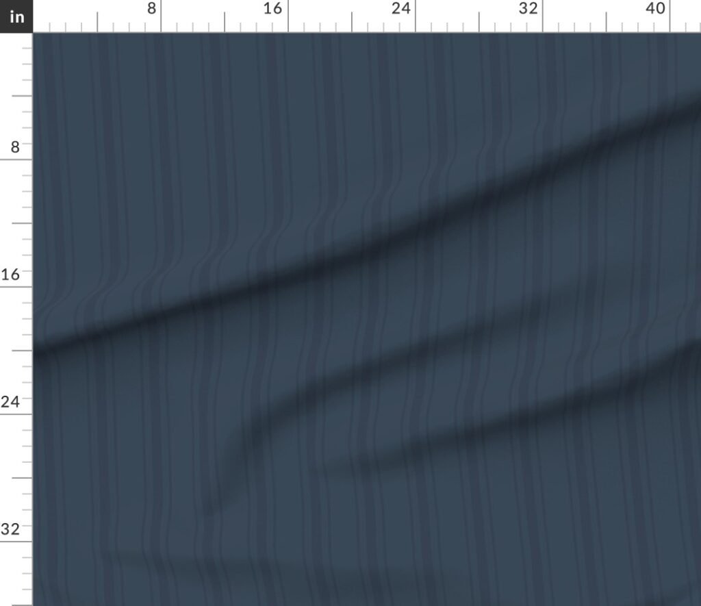 Tonal Deep Navy Tailored Ticking Stripe Cottage Farmhouse Wide Stripe Fabric design
