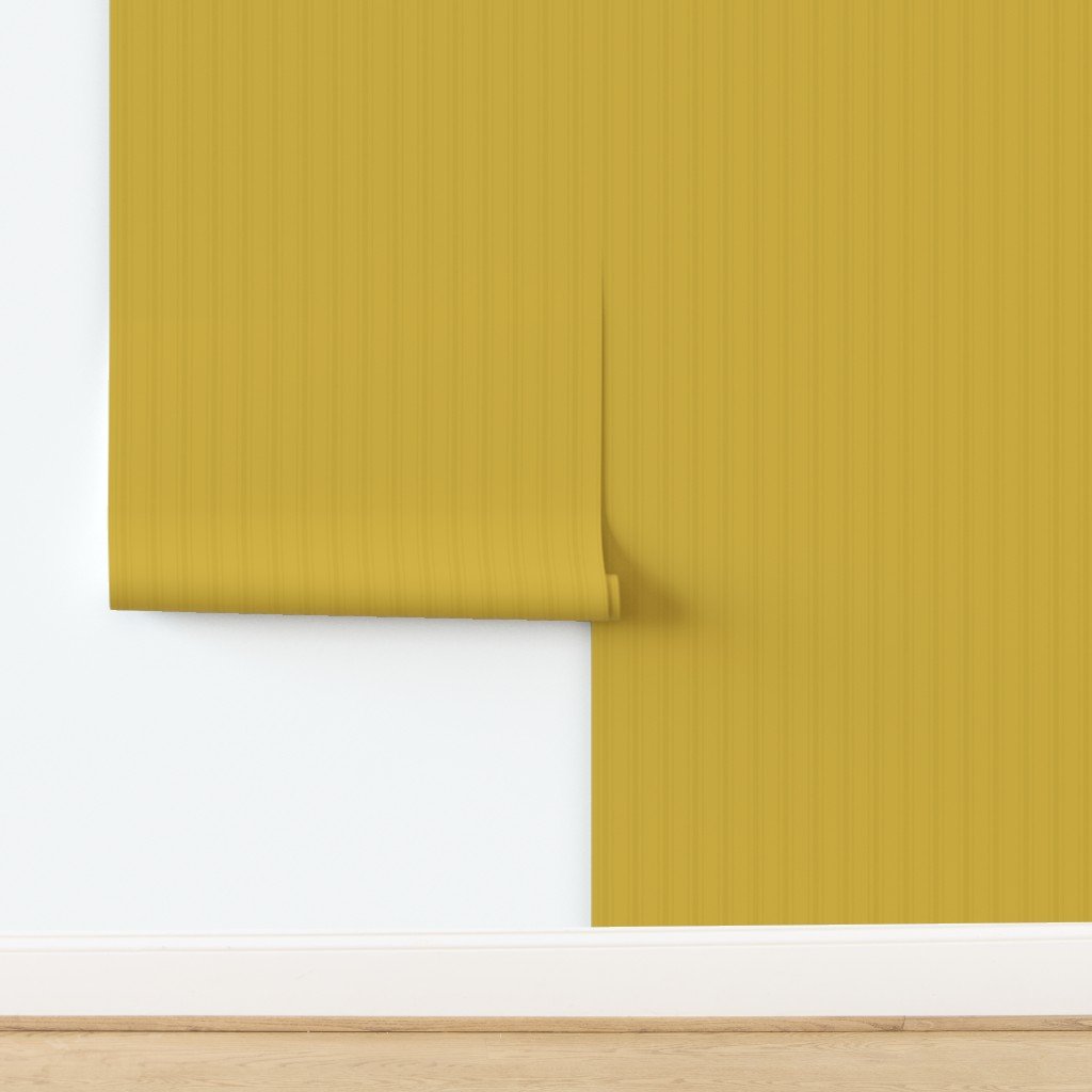 Tonal Gold Yellow Tailored Ticking Stripe Cottage Farmhouse Small Sca Wallpaper design