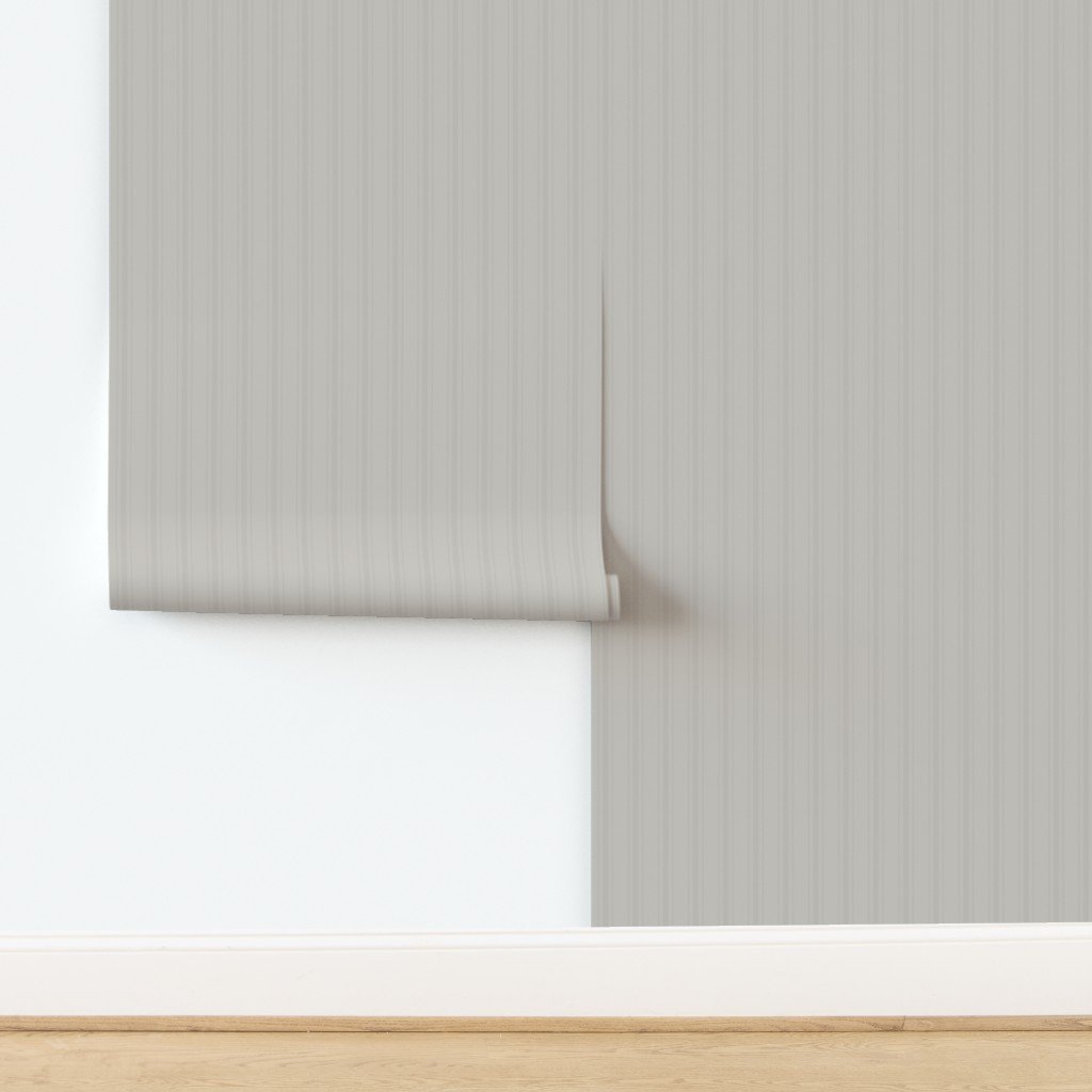 Tonal Stone Tailored Ticking Stripe Cottage Farmhouse Small Scale Wal Wallpaper design