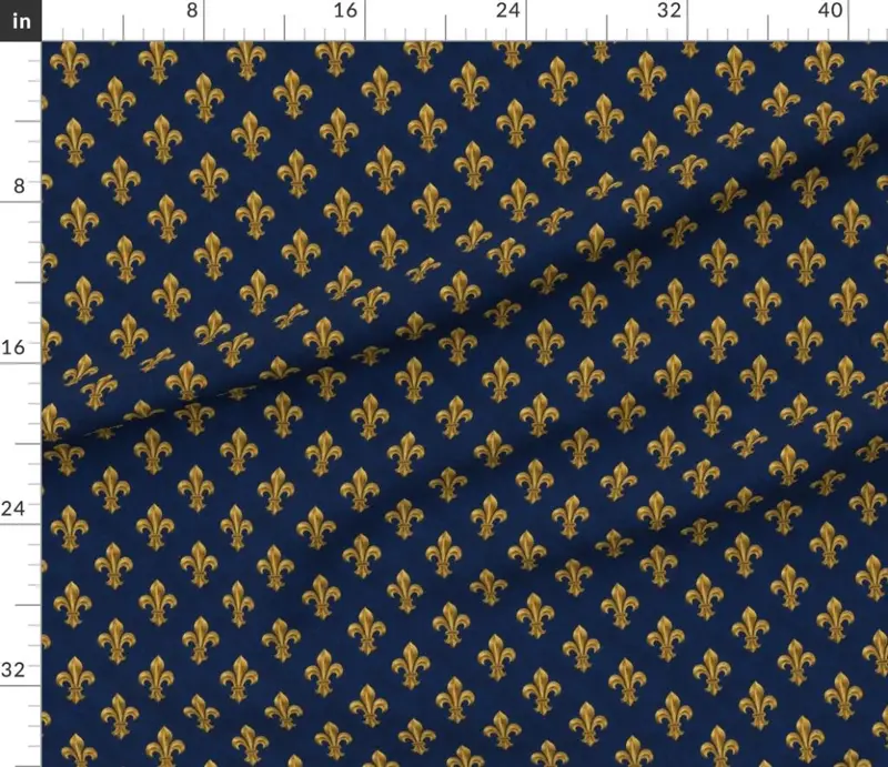 Elegant French royal fleur de lis pattern inspired by Bourbon Fabric design