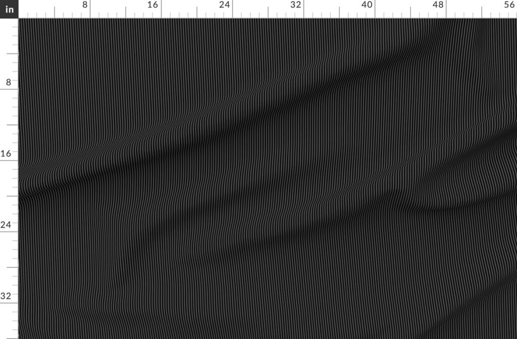 Classic White Pinstripe on Black Office Stripe Pattern Fabric design
