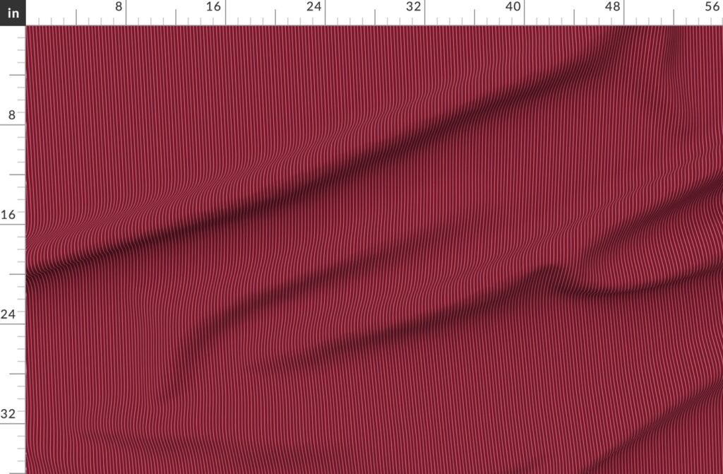 Classic White Pinstripe on Burgundy Office Stripe Pattern Fabric design