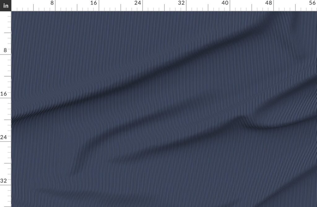 Classic White Pinstripe on Navy Blue Office Stripe Pattern Fabric design