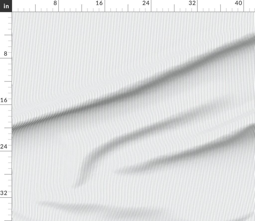 Classic Charcoal Gray Pinstripe on White Office Stripe Pattern Fabric design