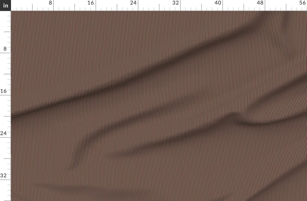 Classic White Pinstripe on Chocolate Brown Office Stripe Pattern Fabric design