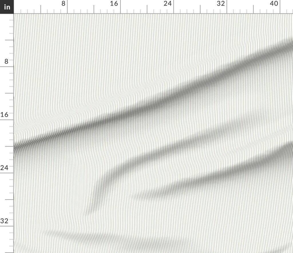 Classic Olive Green Pinstripe on White Office Stripe Pattern Fabric design