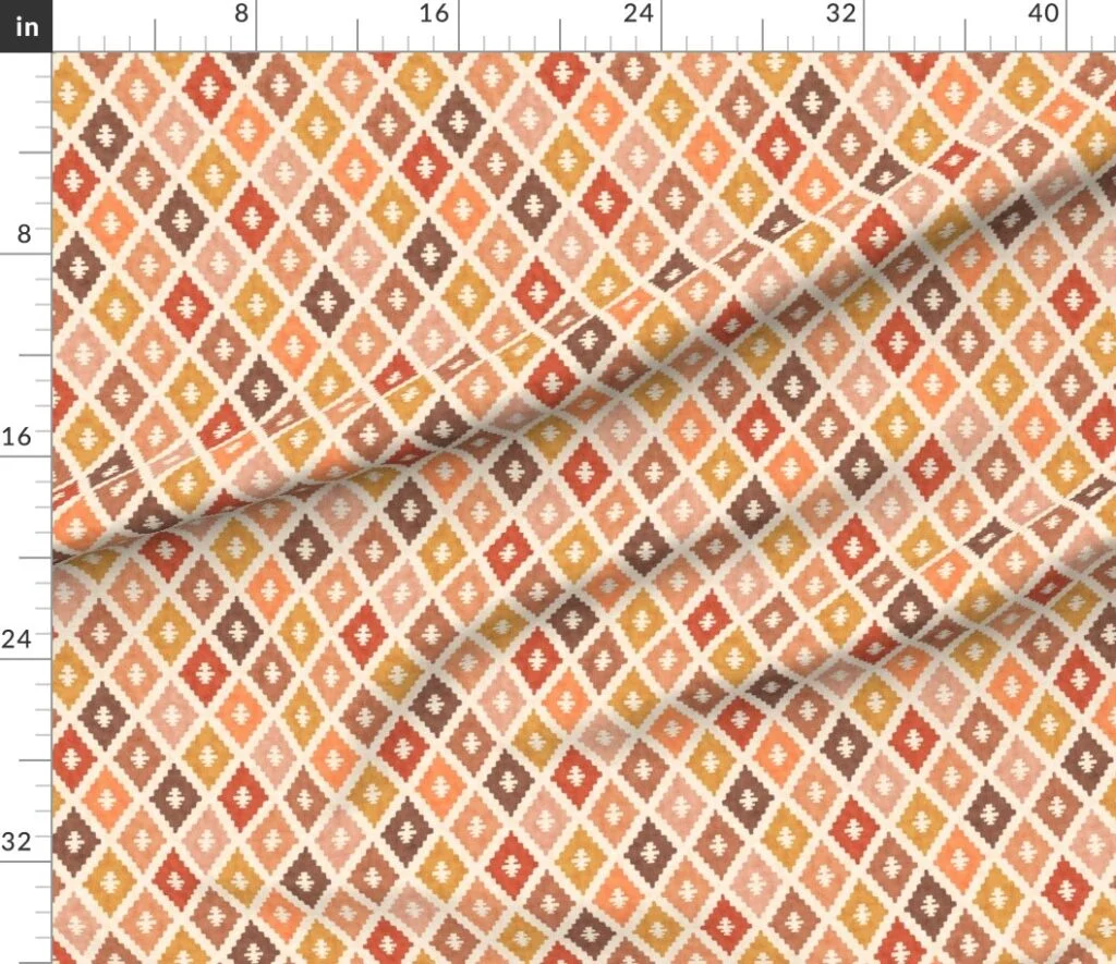 Hotel Cala Sol Sun Bleached Vintage Diamond Textile Fabric design