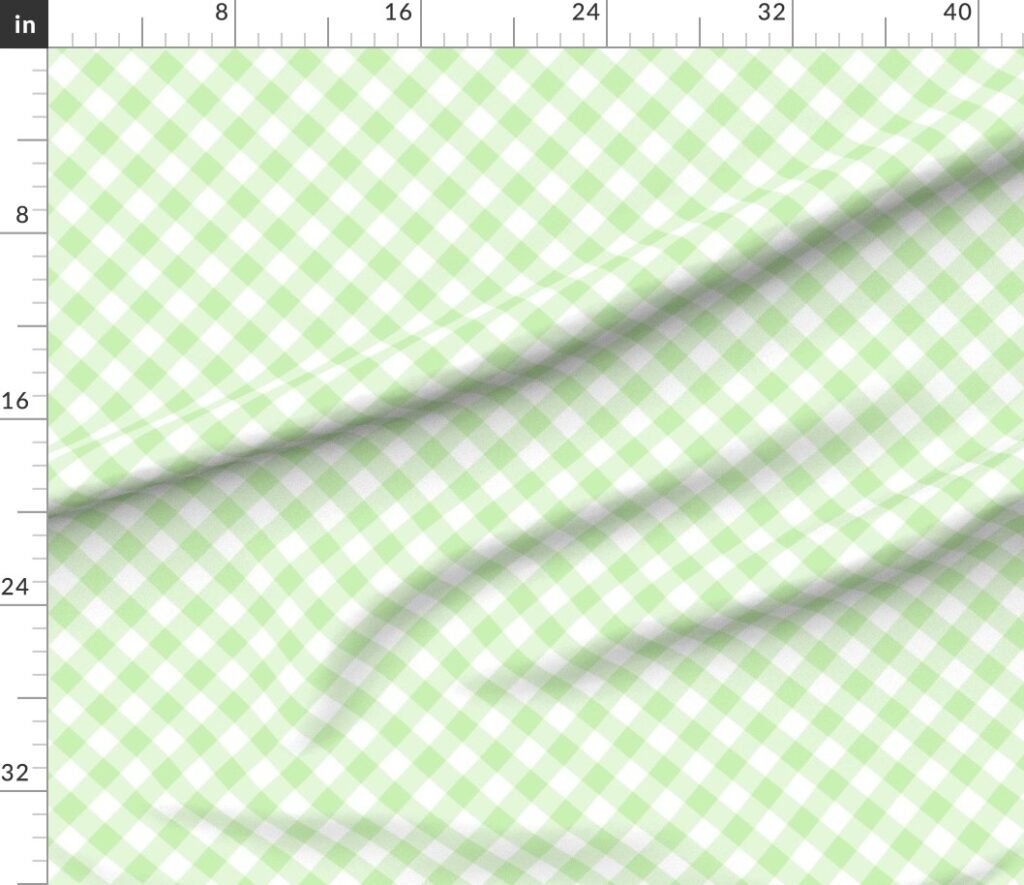 Seafoam Green Gingham Check Plaid Fabric design