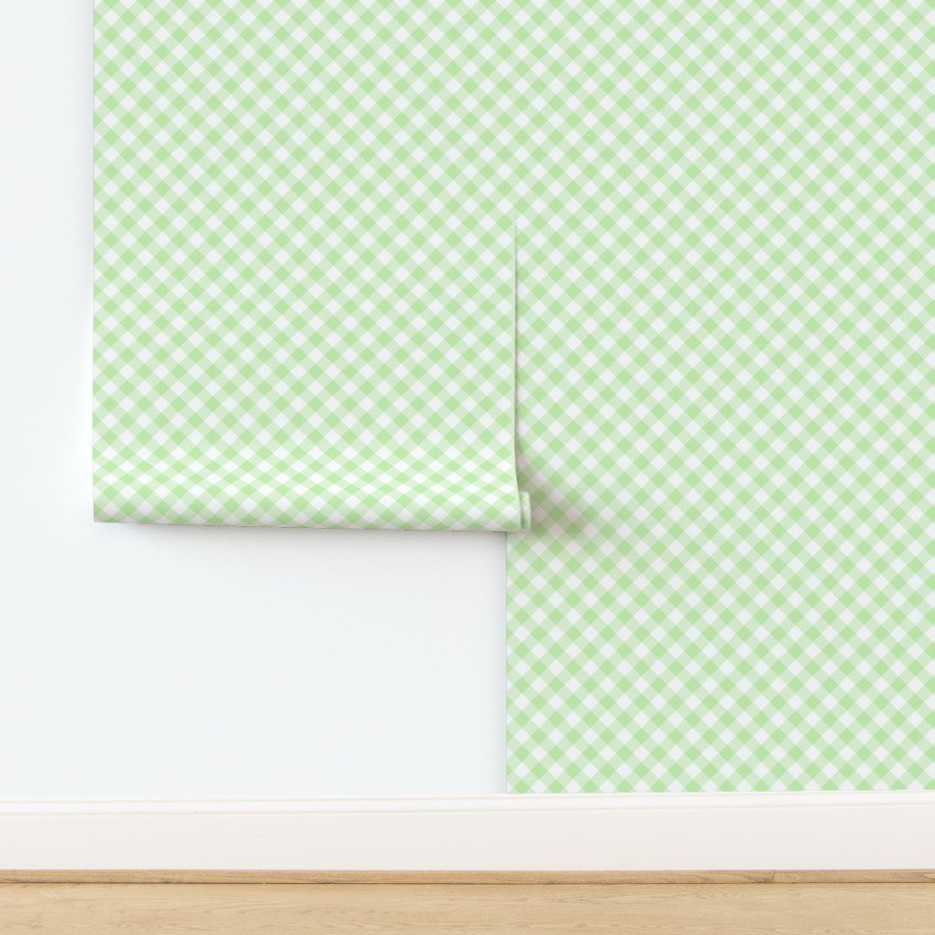 Seafoam Green Gingham Check Plaid Wallpaper design