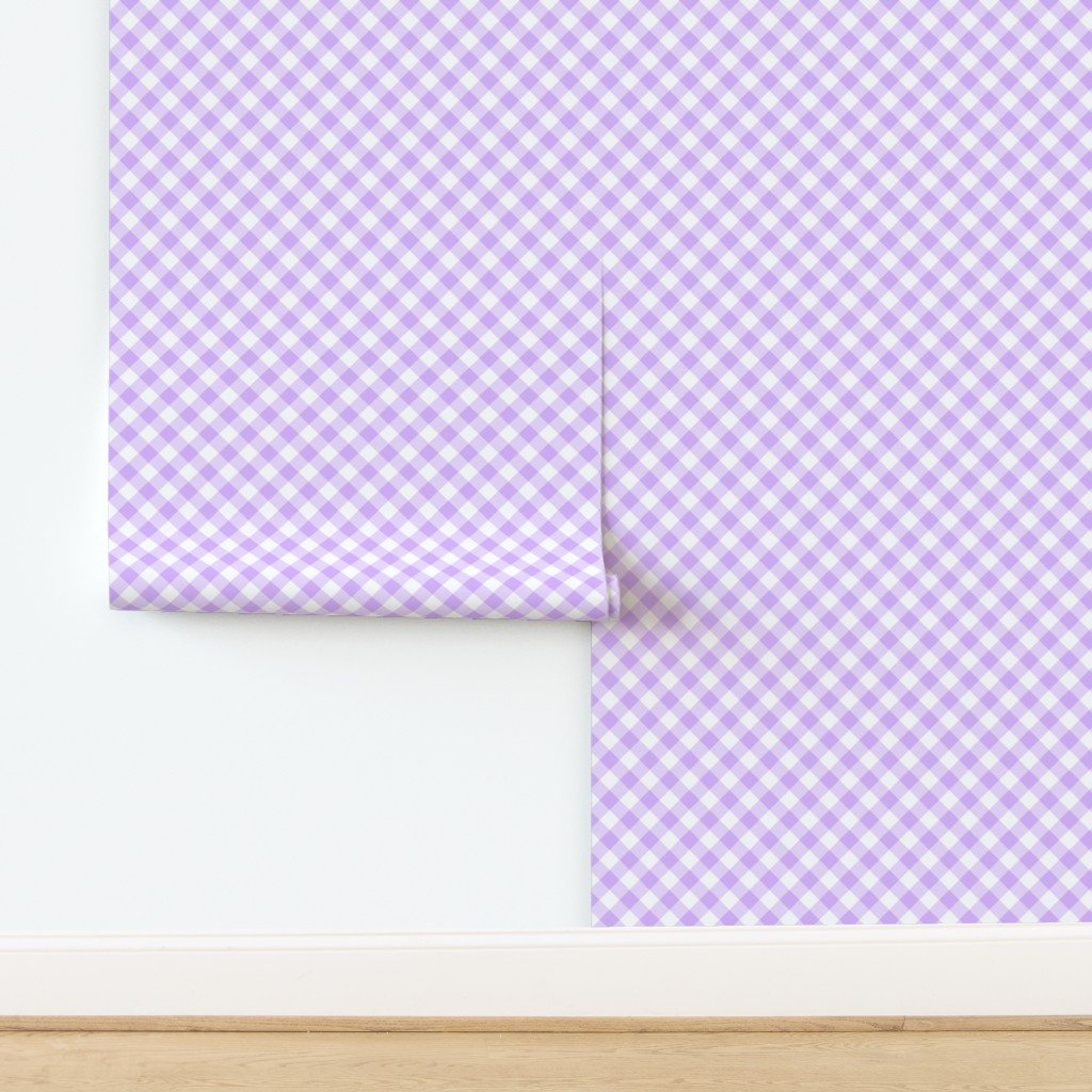Lavender Purple Gingham Check Plaid Wallpaper design