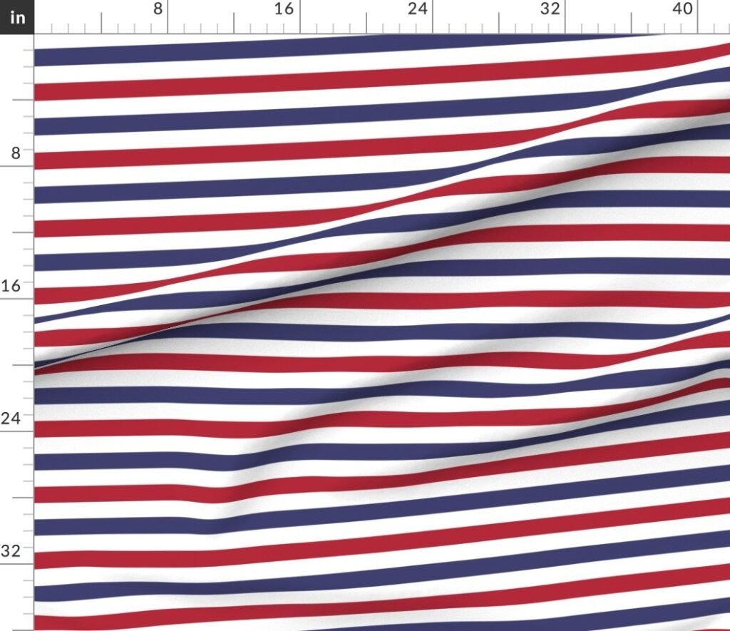 USA American Flag Red White and Blue Alternating Stripes Fabric design