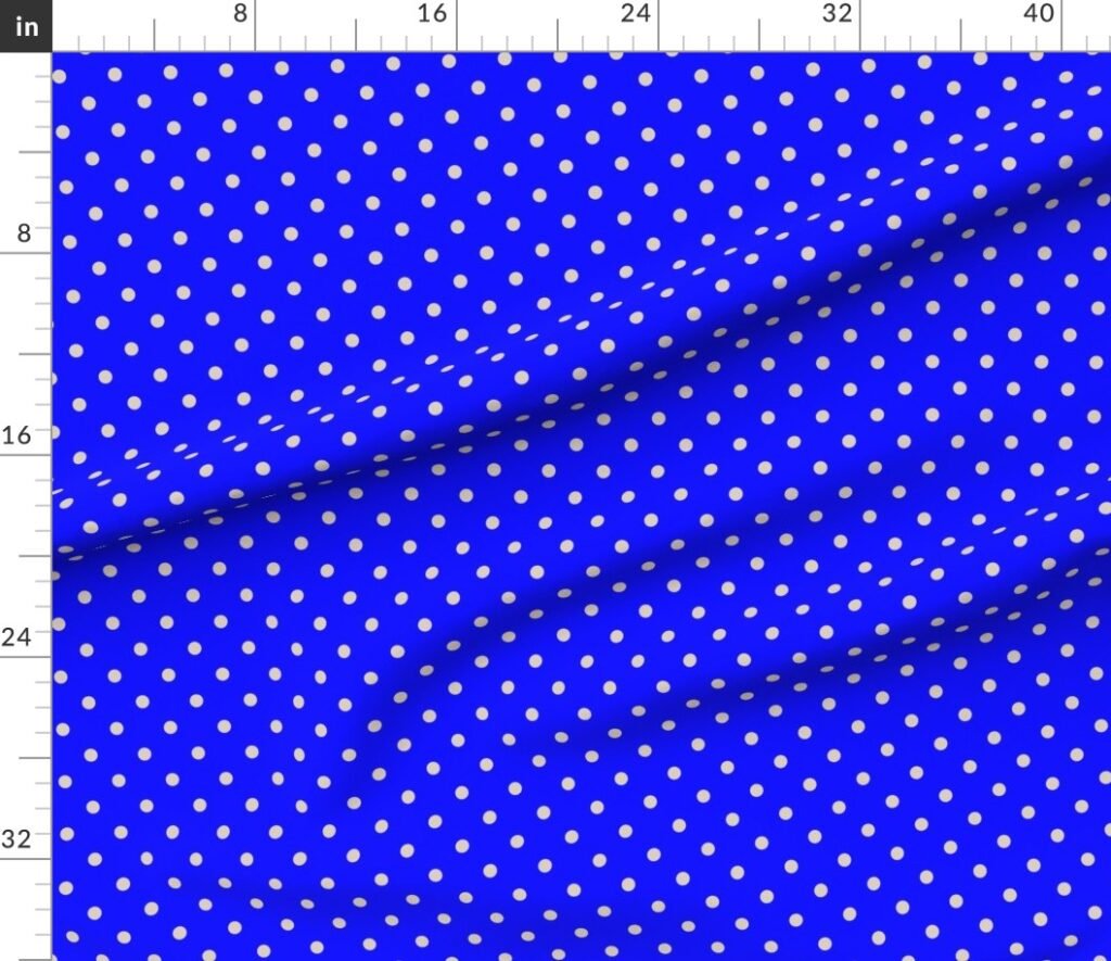 Beige Tan Polka Dots on Royal Blue Fabric design