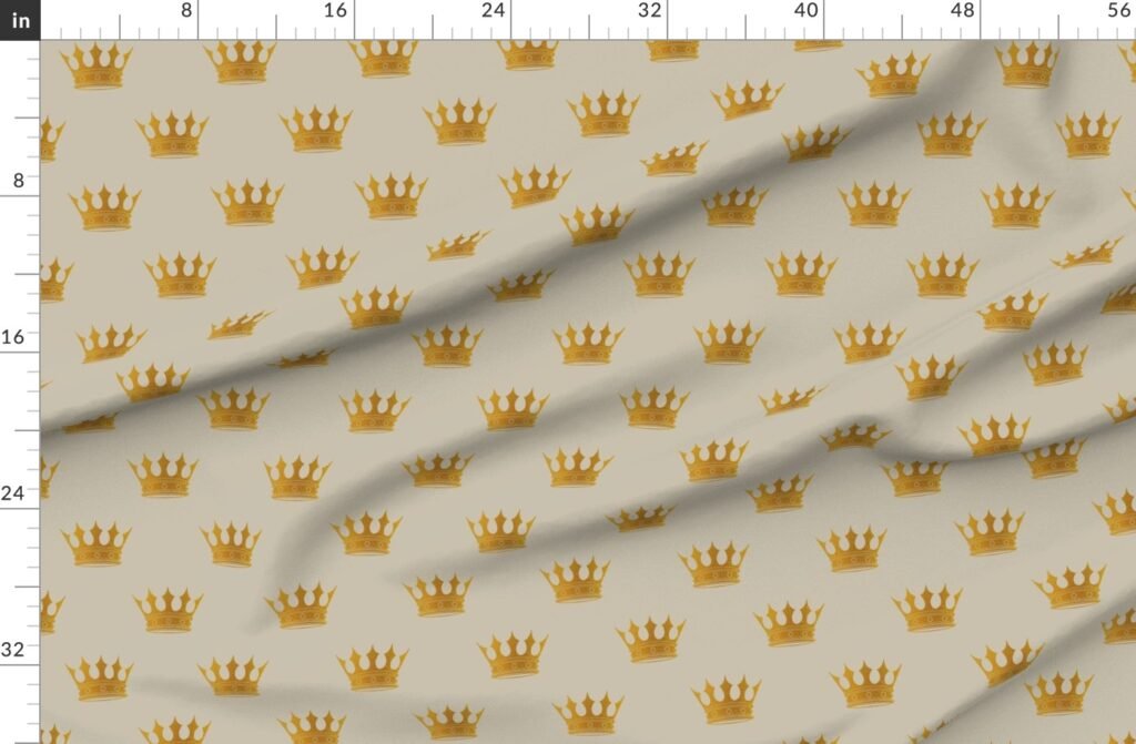 George Grey Royal Golden Crowns Fabric design