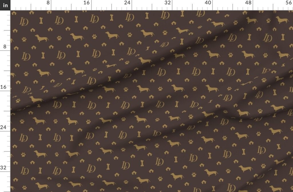 Louis Dachshund Luxury Dog Attire Fabric design