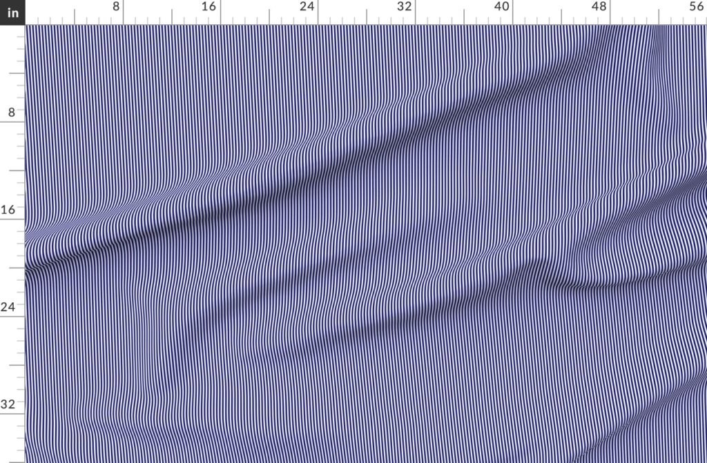 Blue and White 1/8-inch Thin Pencil Vertical Stripes Fabric design