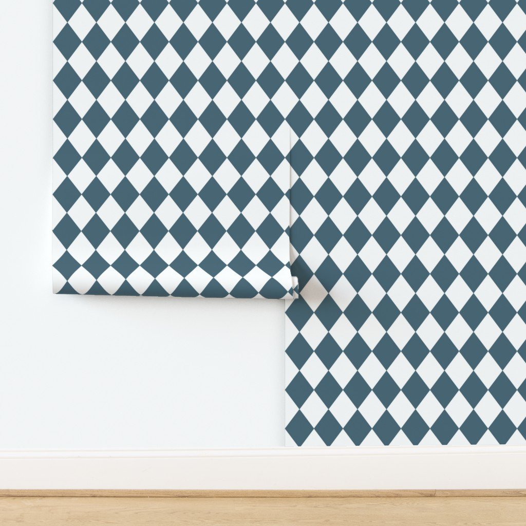 Bluestone Blue Small Modern Diamond Pattern Wallpaper design