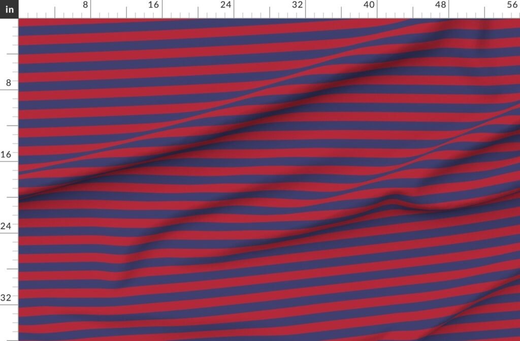 Red and Blue USA American Flag Horizontal Stripes Fabric design