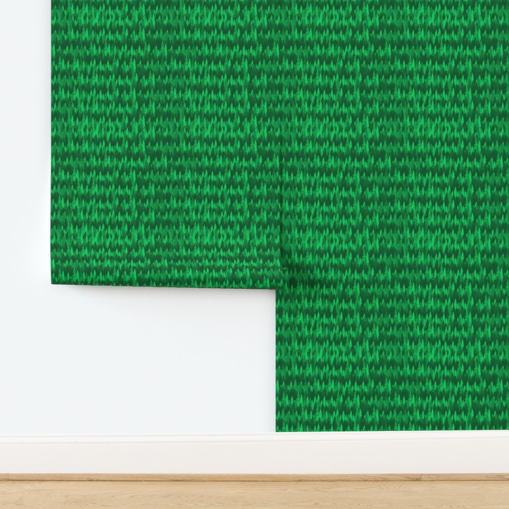 Small Endless Evergreen Forest with Fir Trees in Shades of Bright Wallpaper design