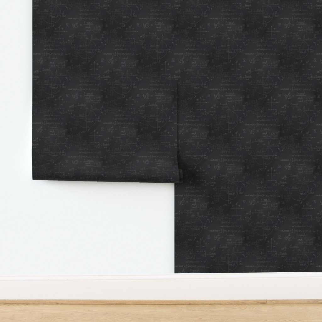 Smaller Back to School Chalk on Dark Chalkboard with Mathematical Wallpaper design
