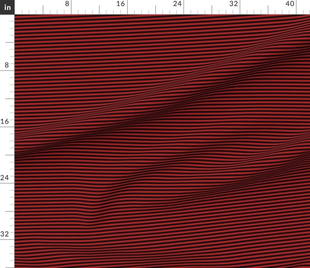 Halloween Holiday 1/4 inch Black and Blood Red Witch Stripes Fabric design