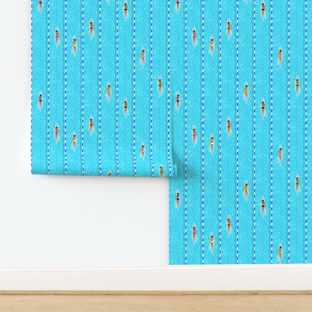 Swimming Pool Vertical Lane Laps Adult Swim Wallpaper design