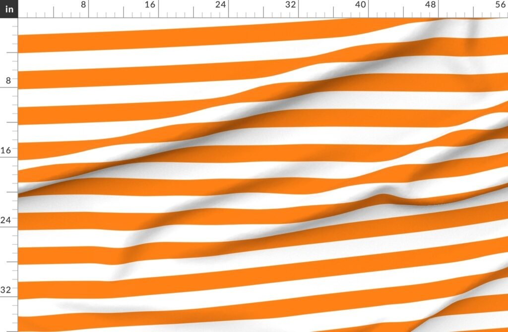 Florida Orange and White Horizontal Stripes Fabric design