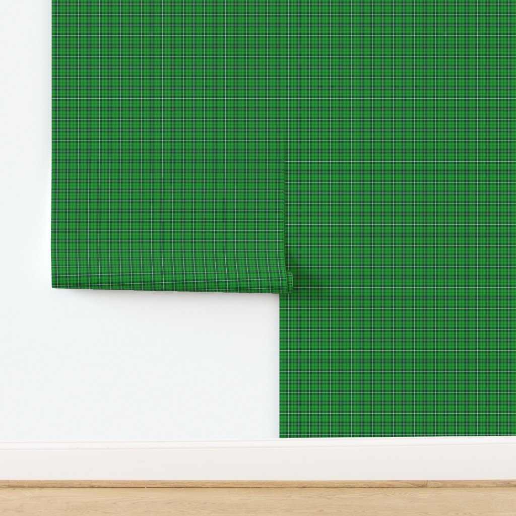 Small Bright Green and White St Patricks Day Irish Tartan Check Wallpaper design