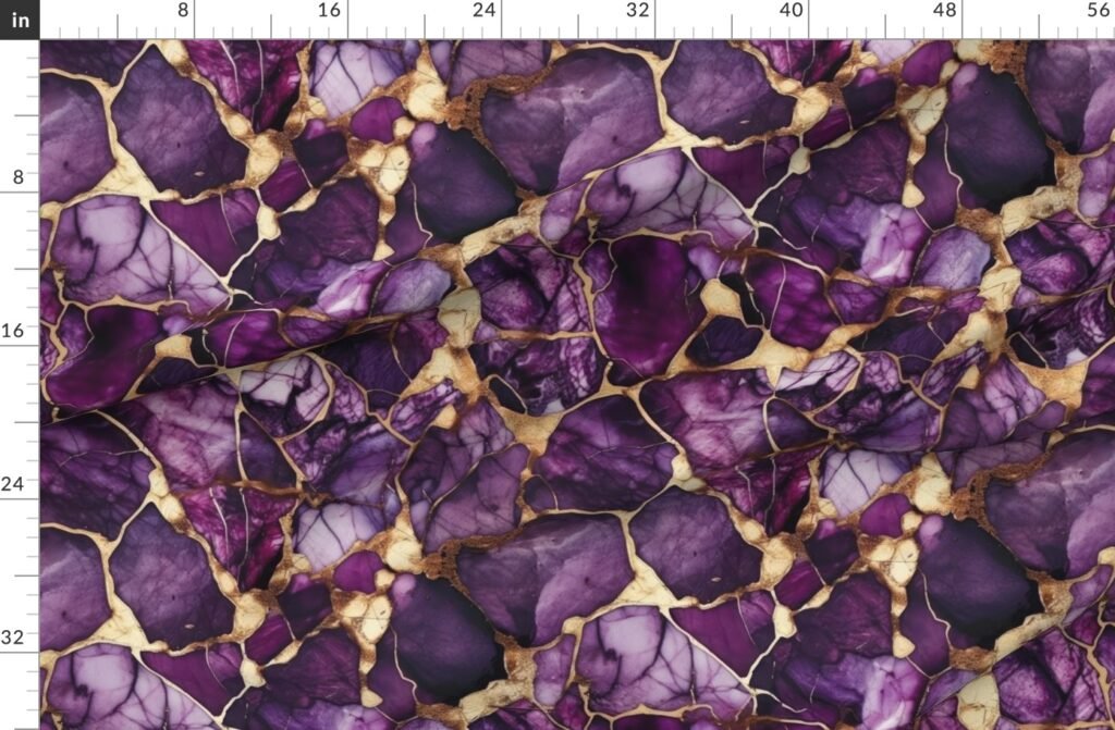 Amethyst and Gold Alcohol Ink 2 Fabric design