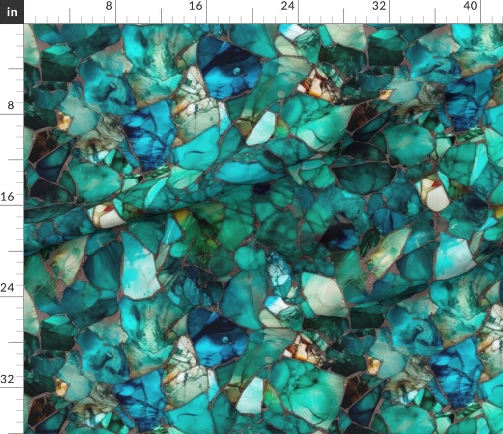 Green and Blue Seaglass 2 Fabric design
