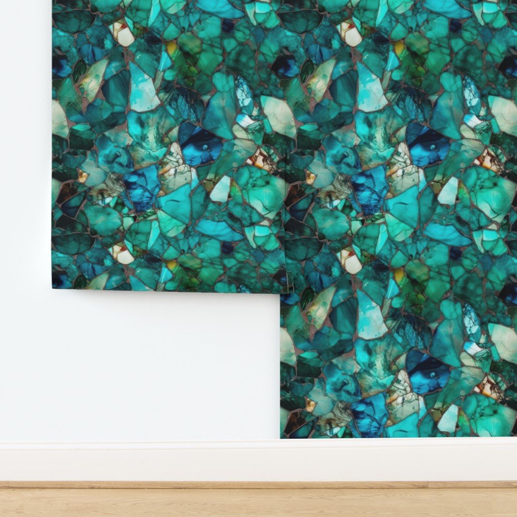 Green and Blue Seaglass 2 Wallpaper design